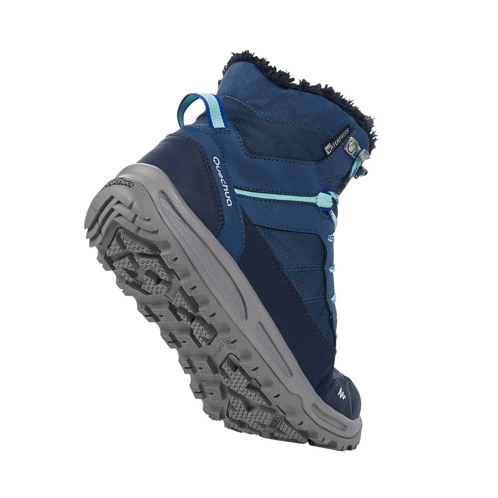 bota feminina de trilha na neve impermeável sh100