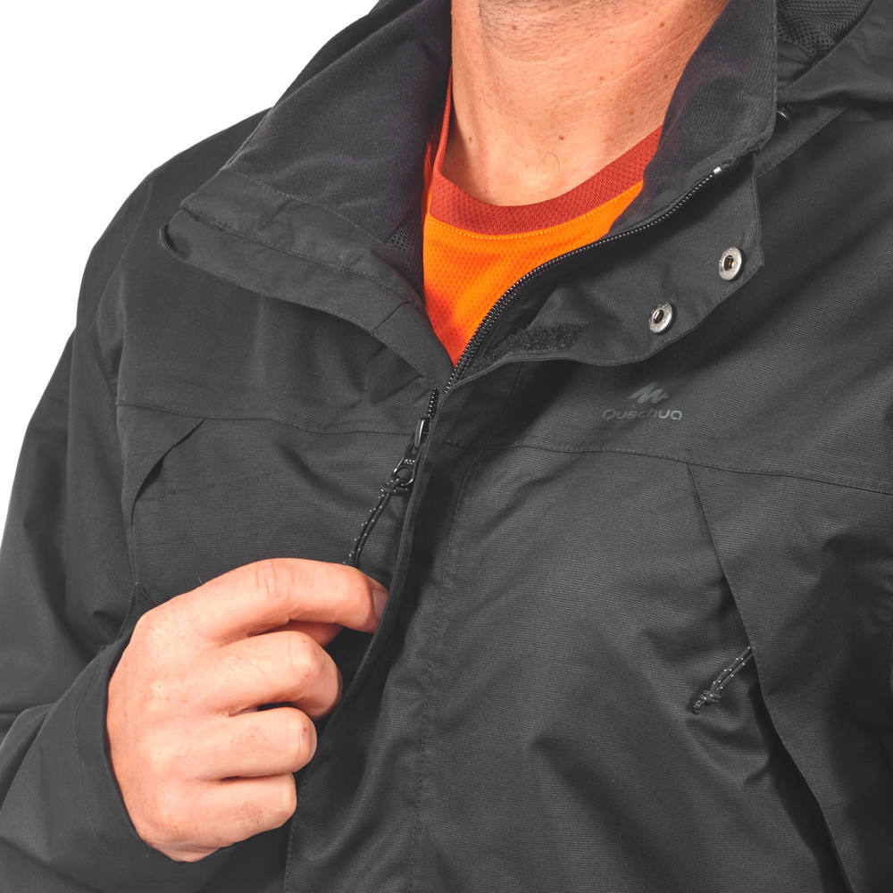 jaqueta masculina de trilha impermeável mh100