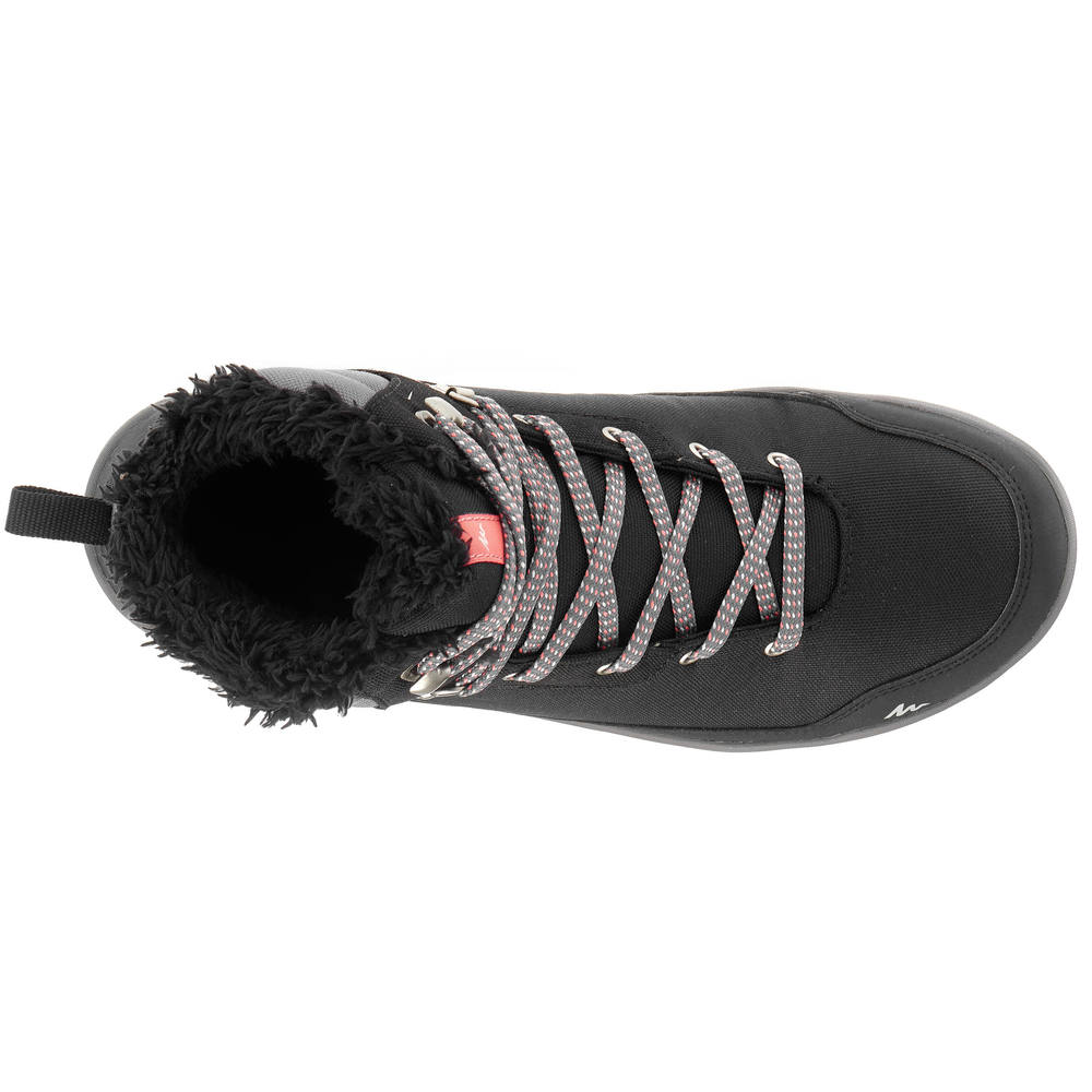 bota feminina de trilha na neve impermeável sh100