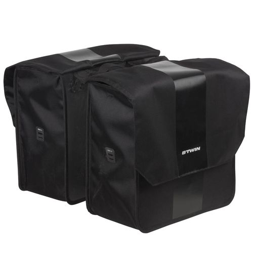 Alforge duplo 500 40L Btwin - BIKE LUGGAGE DOUBLE 500 BLACK/GREY, .