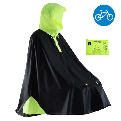 PONCHO IMPERMEÁVEL DE CICLISMO NA CIDADE 500 - RAINBLOW CITY 500 BLACK, L