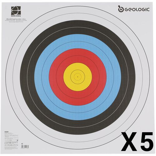 Alvo Oficial Papel 60x60 com 5 folhas - TARGET FACE 60X60 CM X5, NO SIZE