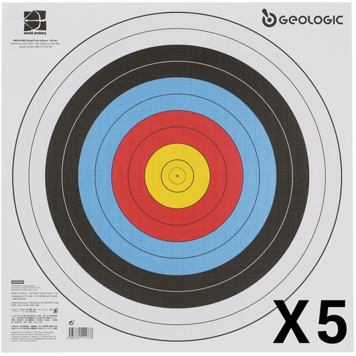 Alvo Oficial Papel 40x40 com 5 folhas - TARGET FACE 40X40 CM X5, NO SIZE