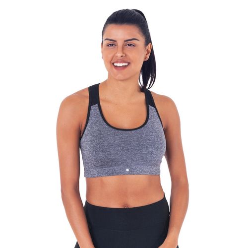 Top Básico Esportivo Leve Sustentação Feminino Cinza Menor preço em Top Básico Esportivo Leve Sustentação Feminino Cinza