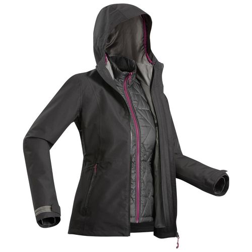 Jaqueta feminina de trekking Rain Warm 500 3X1