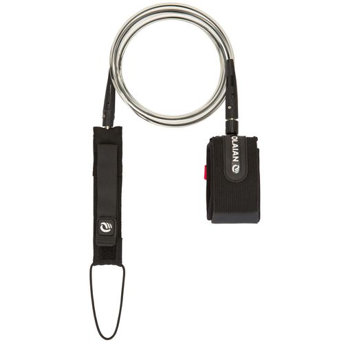Leash de surf 6' (183 cm) diâmetro 7 mm - Leash surf 6' 7mm preto
