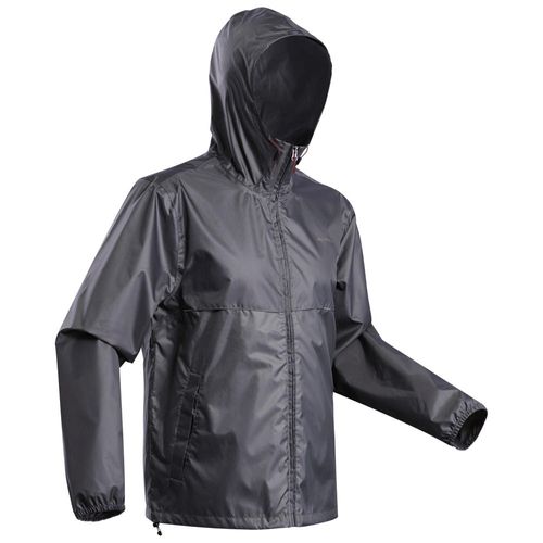 Casaco impermeável de caminhada na natureza - NH500 Raincut Full Zip Homem Preto