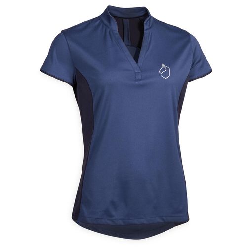 Camiseta polo feminina de hipismo 500