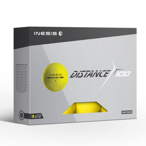 Bolas de Golf Distance 100 Inesis (Caixa 12 bolas) - DISTANCE 100 GOLF BALL X12 YELL, NO SIZE