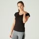 Tee-shirt-500-slim-gym-women-black-pp-Preta-PP