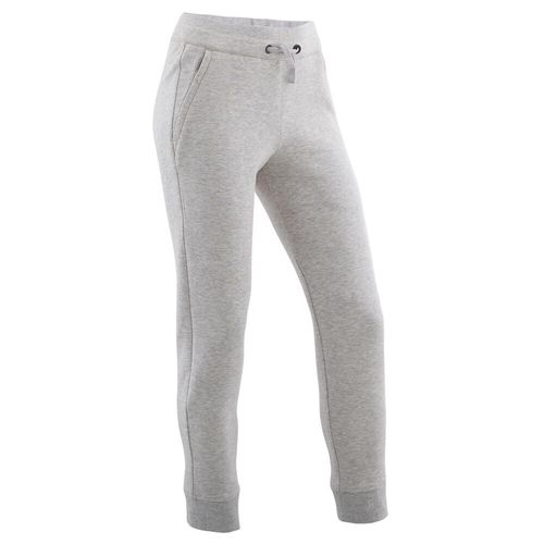 Calça de algodão feminina infantil de Ginástica Slim 500