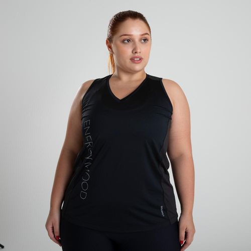 Regata Plus Size feminina Fitness Print - Rgta +size print preta oi21, 56 50