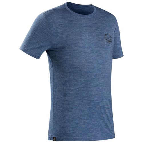 Camiseta masculina de lã merino trekking Travel 100