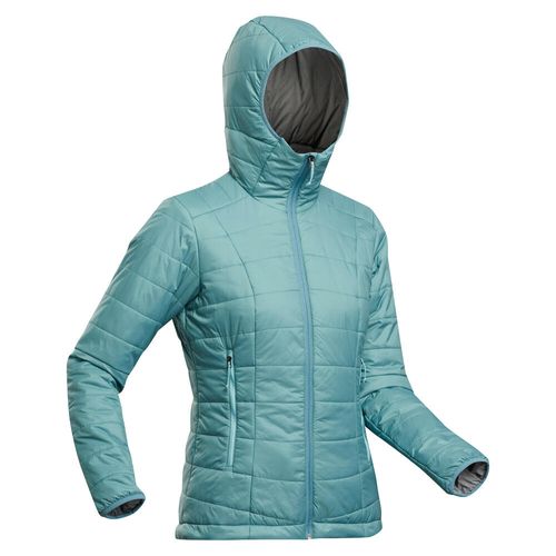 Jaqueta-feminina-de-trekking-Trek-100-verde-agua-GG
