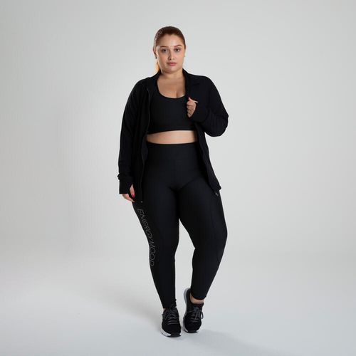Legging plus size de poliéster feminina Fitness Cardio Recorte Print