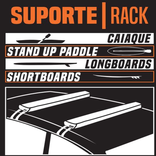 Rack e suporte de carro para transporte de prancha, preto-laranja, UNICO
