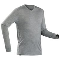 camiseta-masculina-de-trekking-manga-longa-de-la-merino-Travel100-caqui-P-CD