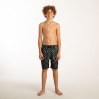 Bermuda-infantil-de-Surf-Teen-100-preto-xadrez-12-ANOS