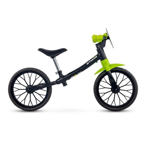 Bicicleta Infantil Equilíbrio Aro 12 Runride 100 Sem Freio Preta Verde