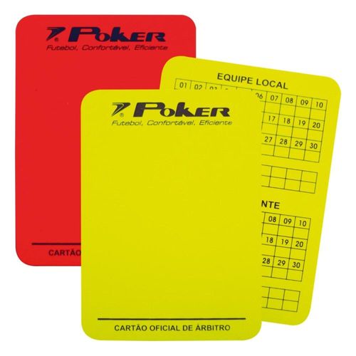 Cartão de Arbitro Vermelho/Amarelo - *cartão de campo arbitro poker, no size