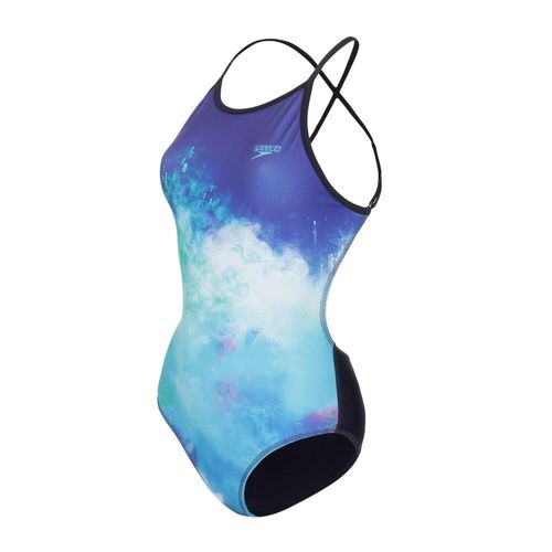 Maiô Feminino de natação Colors Fest Blue - *maio az/bco speedo fest blue fem p, 2xl G