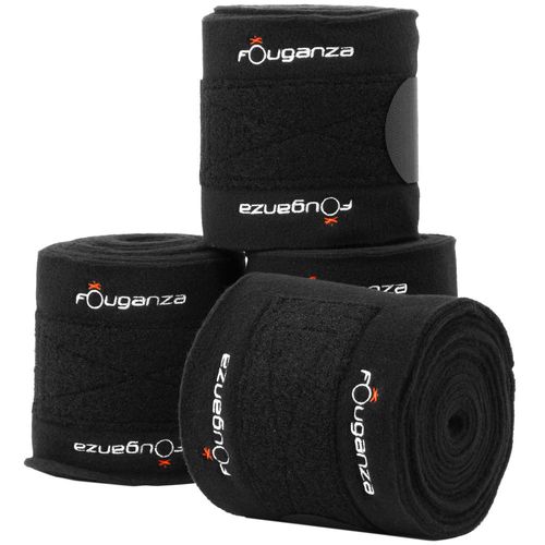 Liga para Descanso Hipismo Fouganza - 4 BANDES DE POLO BLACK, 3M/10FEET