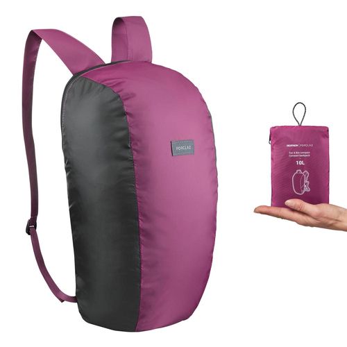 Mochila Ultracompact de trekking 10 Litros, violeta