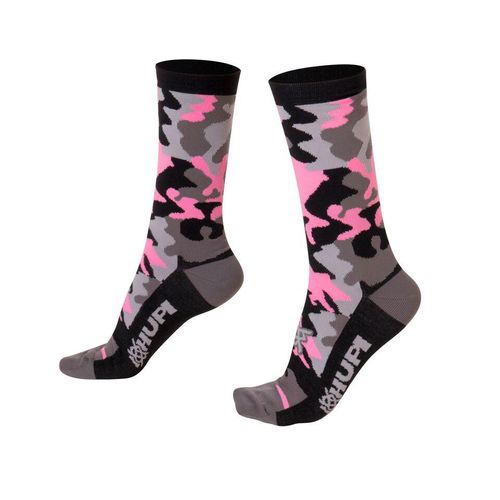 Meia Cano Longo Hupi Camo Rosa