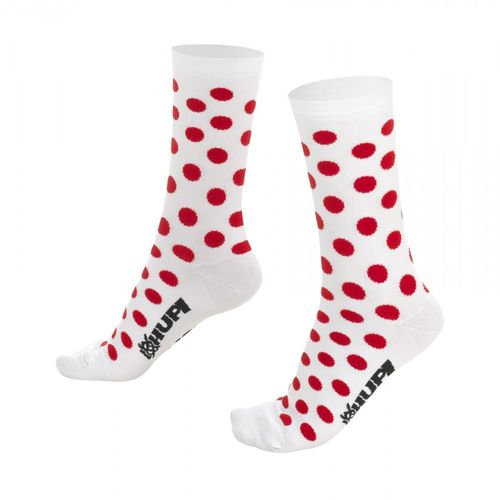 Meia Cano Longo Hupi Dots Vermelho