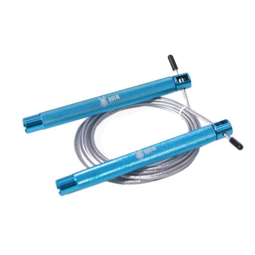 Corda de Pular Speed Rope Ajustável em Alumínio Azul Recartilhado - Odin Fit
