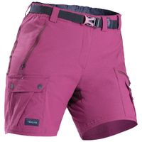 Short-feminino-de-trekking-Trek500-violeta-34