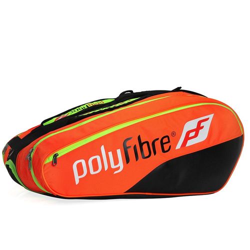 Raqueteira Polyfibre Neon X12 Laranja Amarela e Preta