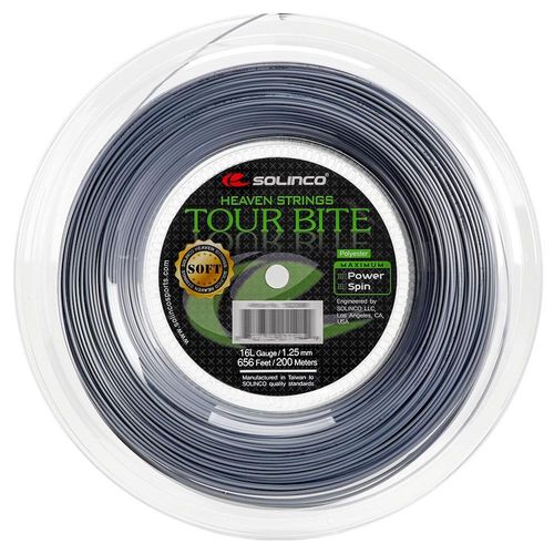 Corda Solinco Tour Bite Soft 16L 1.25mm Prata - Rolo com 200 Metros