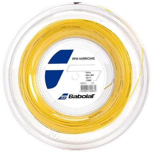 Corda Babolat RPM Hurricane 17L 1.25mm Amarela - Rolo com 200 metros