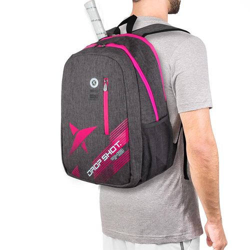 Mochila Drop Shot Ambition Cinza e Rosa