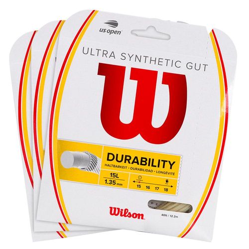 Corda Wilson Ultra Synthetic Gut 15L 1.35mm Champanhe - Set Individual - Pack com 03 Unidades