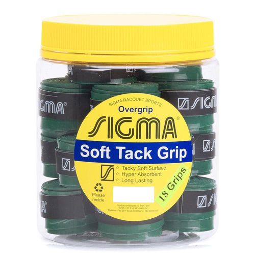 Overgrip Sigma Soft Tack Verde Pote com 18 Unidades