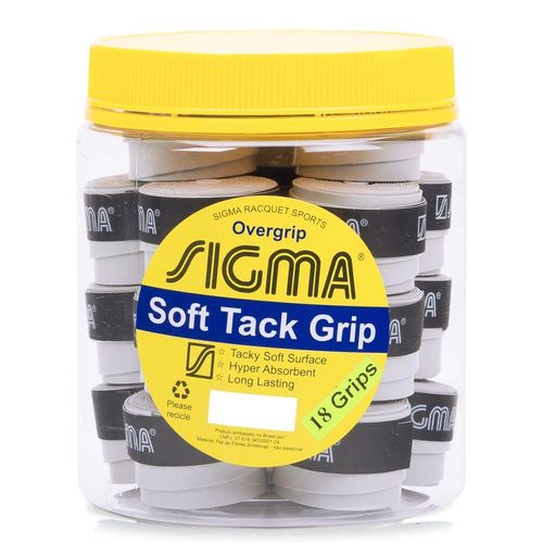 Overgrip Sigma Soft Tack Cinza Pote com 18 Unidades