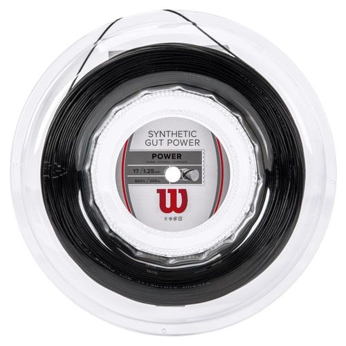 Corda Wilson Synthetic Gut Power 17L 1.25mm Preta Rolo com 200 Metros