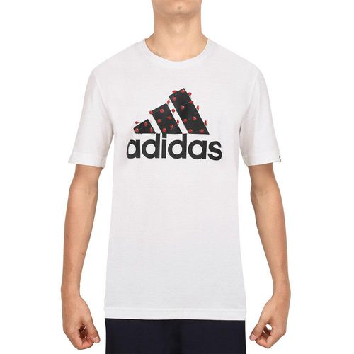 Camiseta Adidas Winter Holiday Lights Logo - Branca e Preta-G