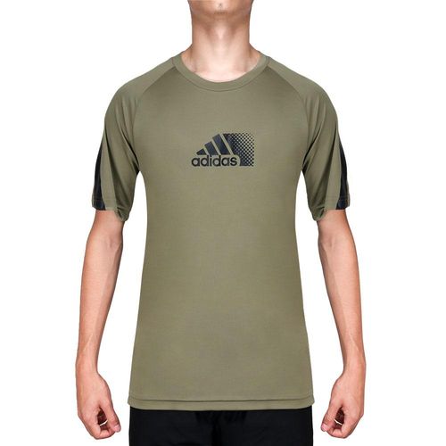 Camiseta Adidas Designed To Move Sport Verde Militar e Preto-P