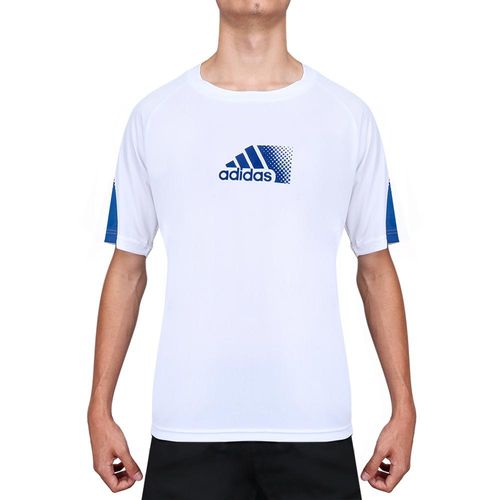 Camiseta Adidas Designed To Move Sport Branco e Azul-G