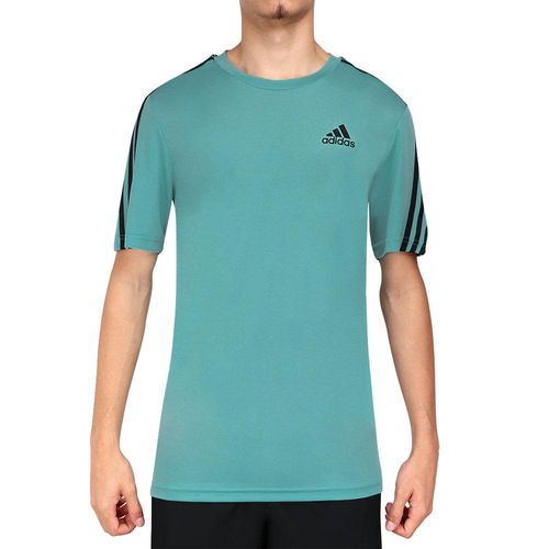 Camiseta Adidas D2M 3S Azul Claro e Preta-P