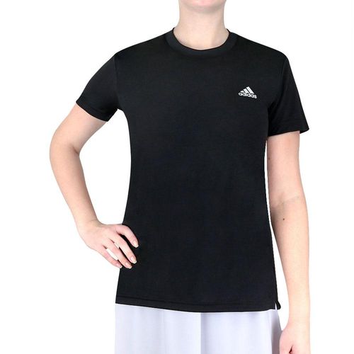 Camiseta Adidas Aeroready Designed 2 Move 3-Stripes Preta e Branca-P
