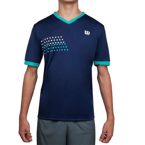 Camiseta Wilson Slam Marinho e Turquesa-P