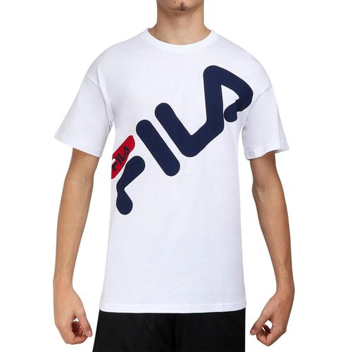 Camiseta Fila Big Letter Branca e Marinho-GG