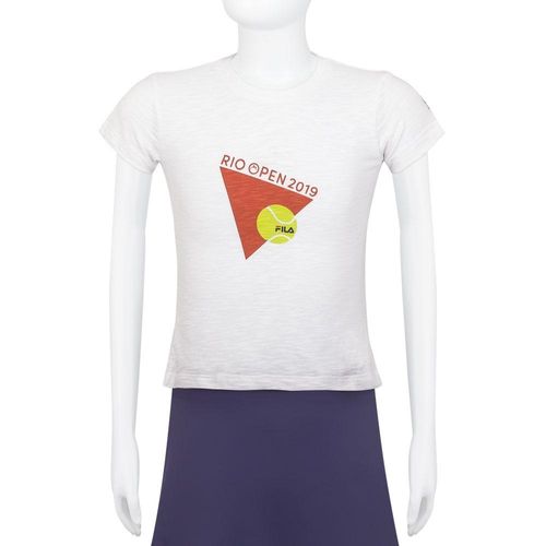 Camiseta Infantil Feminina Fila Tri 19 Branca - Edição Rio Open-PP PP