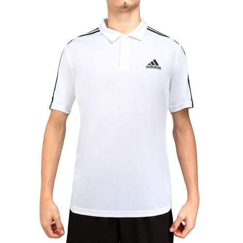 Camisa Polo Adidas D2M 3S Branca-GG