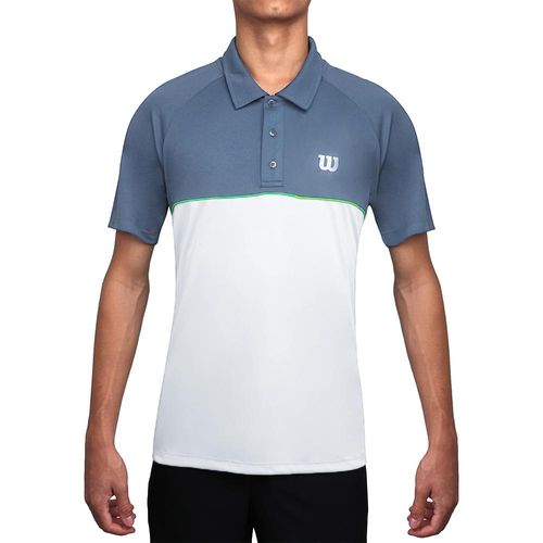 Camisa Polo Wilson Tour 4 Azul Niágara e Branca-GG