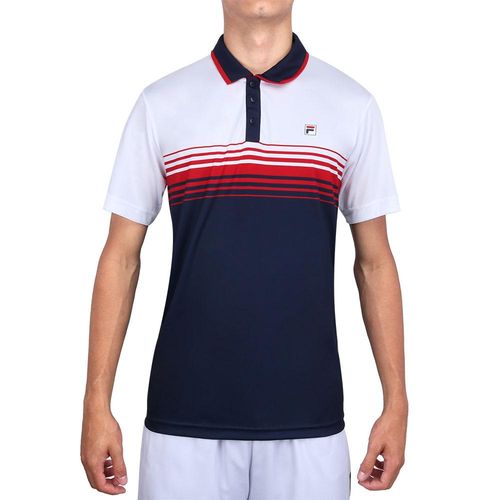 Camisa Polo Fila Aztec Box Colors Branco Marinho e Vermelho-P